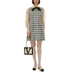 EMBROIDERED TWEED DRESS