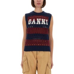 STRIPED VEST WITH LOGO
