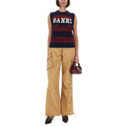 STRIPED VEST WITH LOGO
