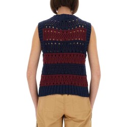 STRIPED VEST WITH LOGO