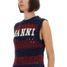 STRIPED VEST WITH LOGO