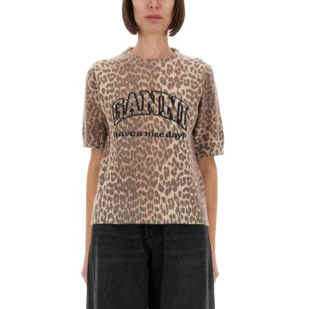 LEOPARD WOOL T-SHIRT