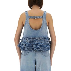 DENIM RUFFLE TOP