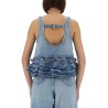 DENIM RUFFLE TOP