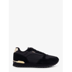 Nylon sneakers with suede inserts
