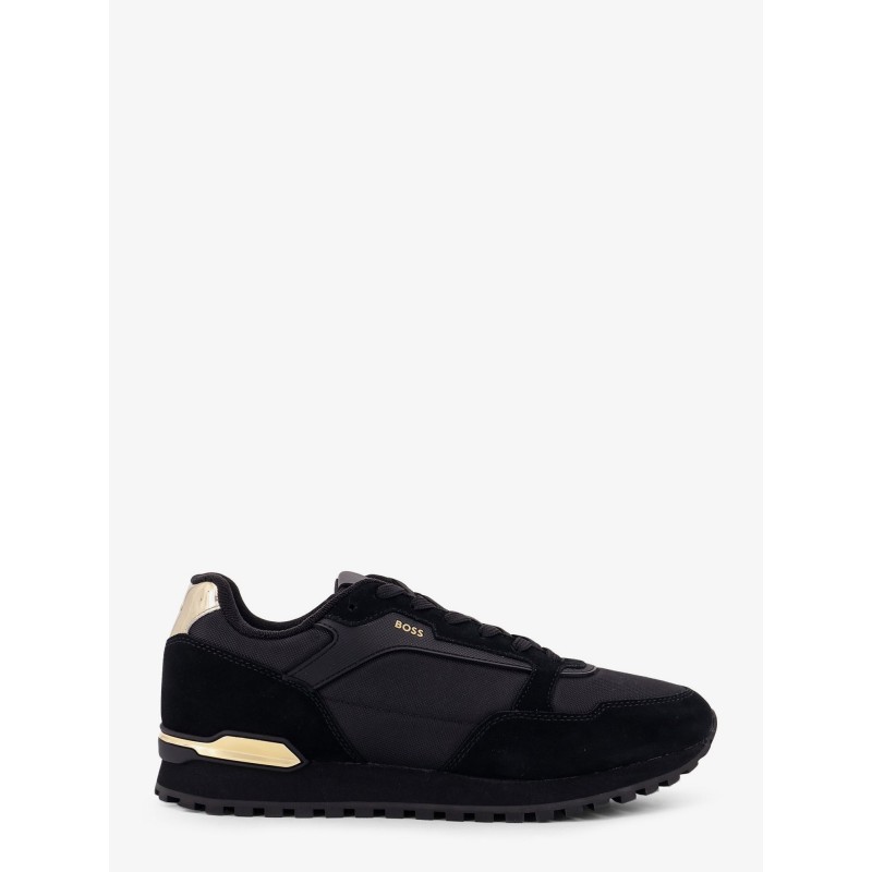 Nylon sneakers with suede inserts