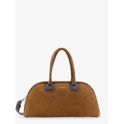 Suede travel bag with leather details
