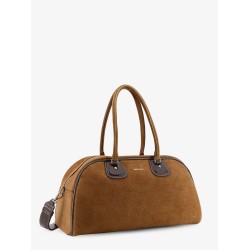 Suede travel bag with leather details