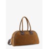 Suede travel bag with leather details