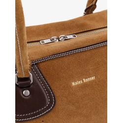 Suede travel bag with leather details