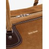 Suede travel bag with leather details