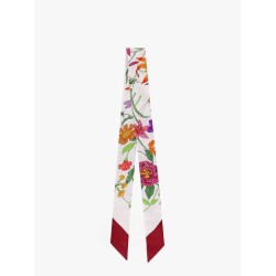 Gucci Flora Printed silk twill neck bow