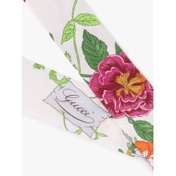 Gucci Flora Printed silk twill neck bow