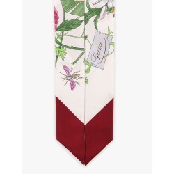 Gucci Flora Printed silk twill neck bow