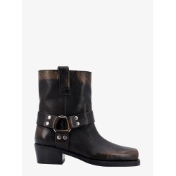 Leather ankle boots with used effect