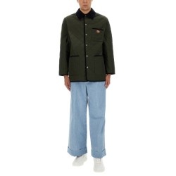 QUILTED SHIRT JACKET WITH "VLOGO" PATCH