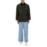 QUILTED SHIRT JACKET WITH "VLOGO" PATCH