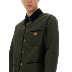 QUILTED SHIRT JACKET WITH "VLOGO" PATCH