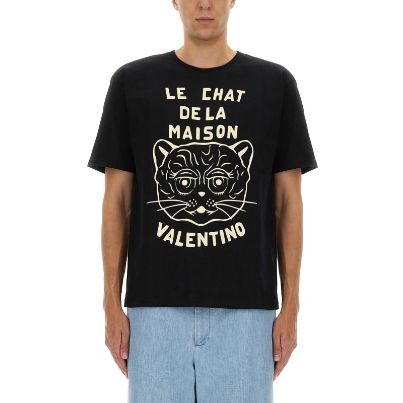 COTTON T-SHIRT WITH "CHAT DE LA MAISON" PRINT