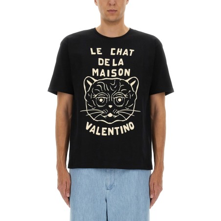 COTTON T-SHIRT WITH "CHAT DE LA MAISON" PRINT