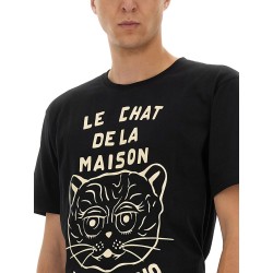 COTTON T-SHIRT WITH "CHAT DE LA MAISON" PRINT
