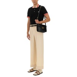 COTTON PIQUE POLO SHIRT WITH "VLOGO" PATCH