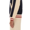 WOOL AND COTTON BOMBER JACKET WITH VLOGO AND CHAT DE LA MAISON PATCH