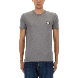 COTTON T-SHIRT WITH LOGO PLAQUE