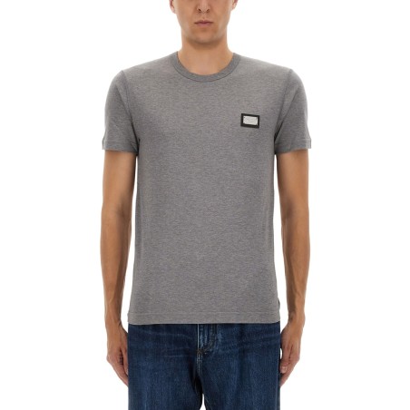 COTTON T-SHIRT WITH LOGO PLAQUE
