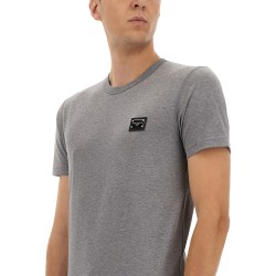 COTTON T-SHIRT WITH LOGO PLAQUE