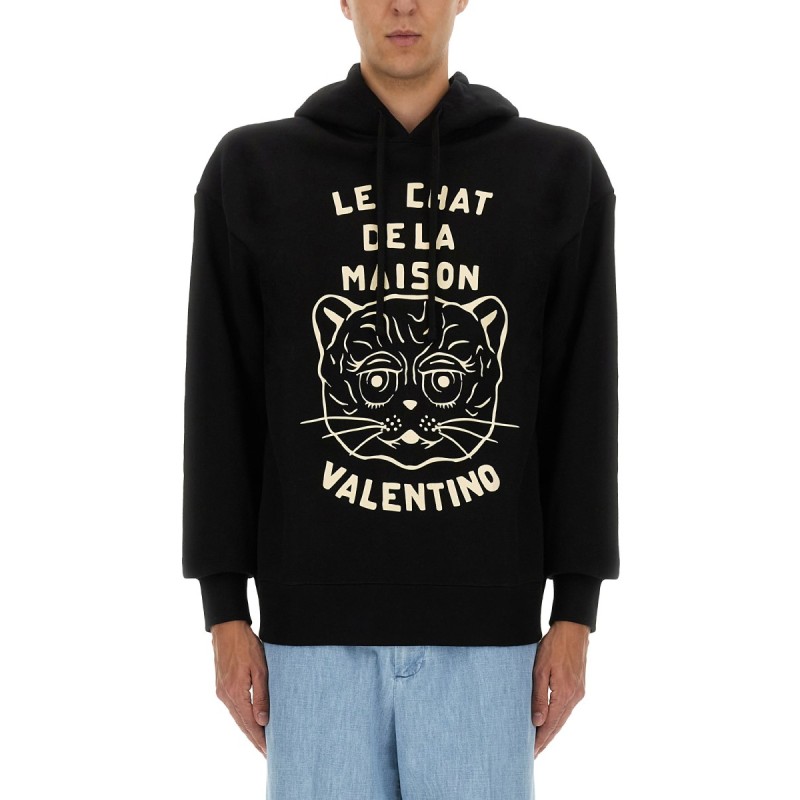 COTTON SWEATSHIRT WITH "CHAT DE LA MAISON" PATCH