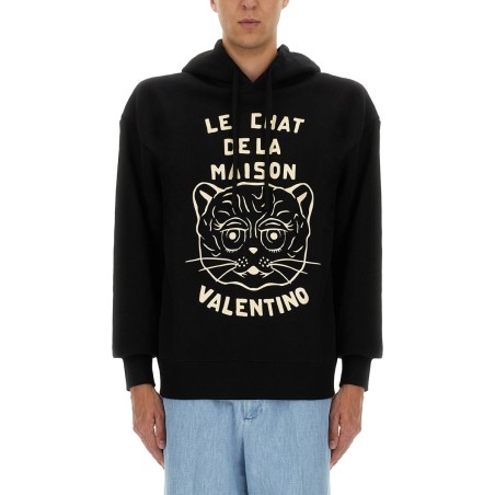 COTTON SWEATSHIRT WITH "CHAT DE LA MAISON" PATCH