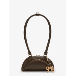 Leather shoulder bag with charms