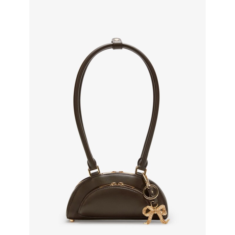 Leather shoulder bag with charms