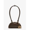 Leather shoulder bag with charms