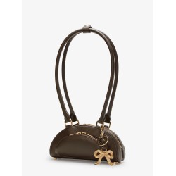 Leather shoulder bag with charms