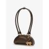 Leather shoulder bag with charms