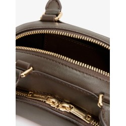Leather shoulder bag with charms