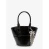 Leather shoulder bag with charms