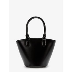 Leather shoulder bag with charms