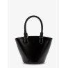 Leather shoulder bag with charms