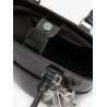 Leather shoulder bag with charms