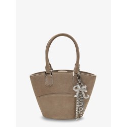 Suede shoulder bag with charms
