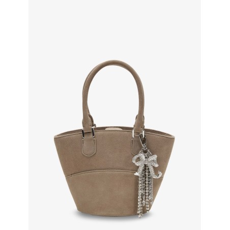 Suede shoulder bag with charms
