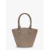 Suede shoulder bag with charms