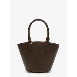 Leather shoulder bag with iconic charm