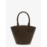 Leather shoulder bag with iconic charm