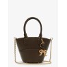 Leather shoulder bag with iconic charm