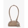 Suede shoulder bag with charms