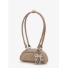Suede shoulder bag with charms